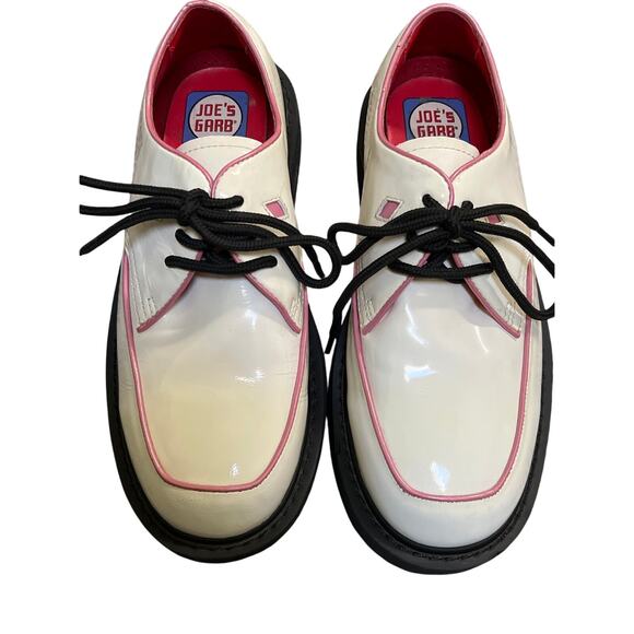 Joe’s Garb Retro Patent Leather Cream and Pink Oxford Size 4 Ladies - Picture 1 of 8